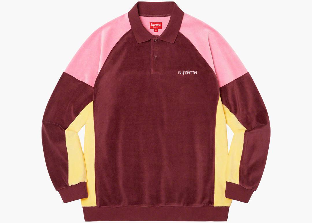 supreme Paneled Velour L/S Polo ベロア ポロ 1 | nate-hospital.com