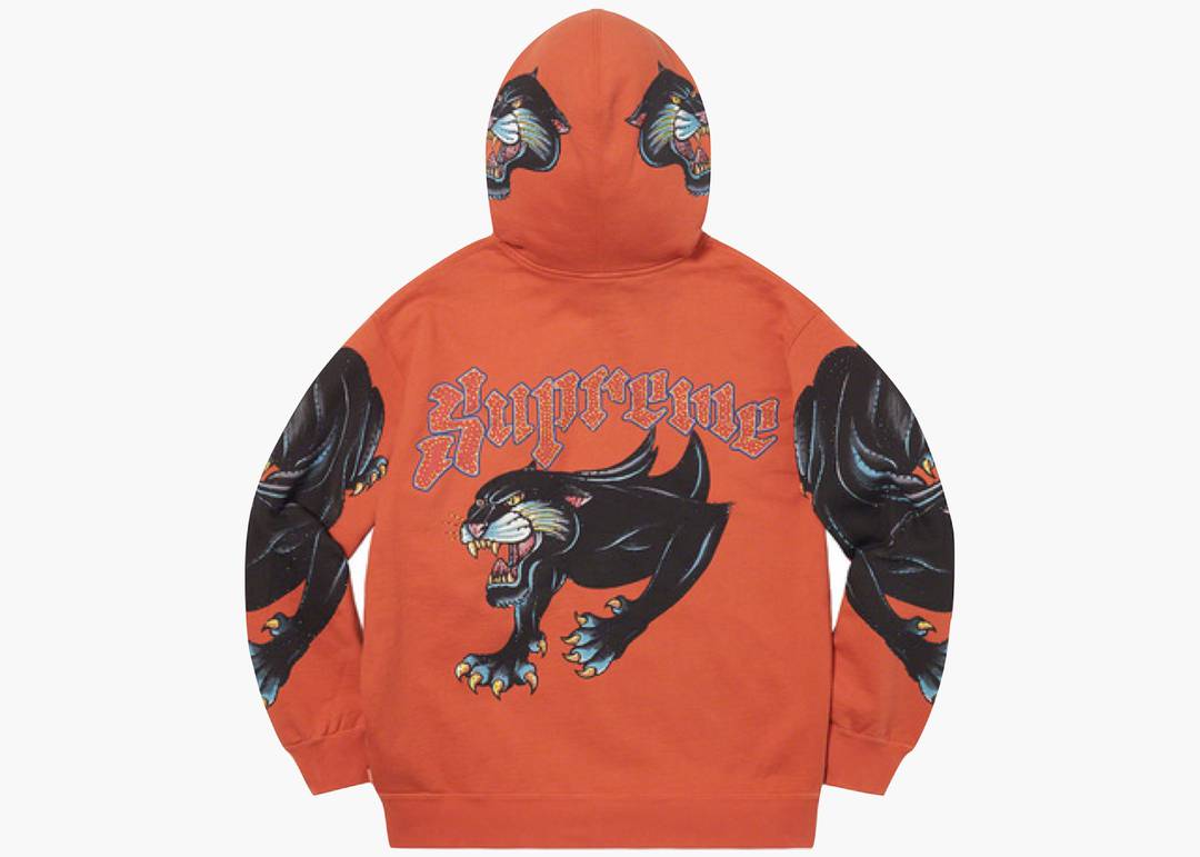 Supreme Panther Zip Up Hooded Sweatshirt Burnt Orange Supreme Panther Zip Up Hooded Sweatshirt Burnt Orange