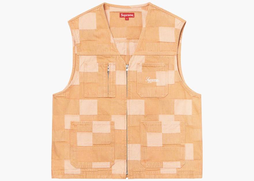 Supreme Patched Denim Vest Rust | Hype Clothinga