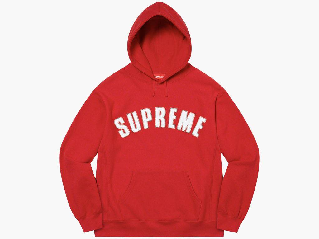 Supreme Pearl Logo Hooded Sweatshirt Red | Hype Clothinga