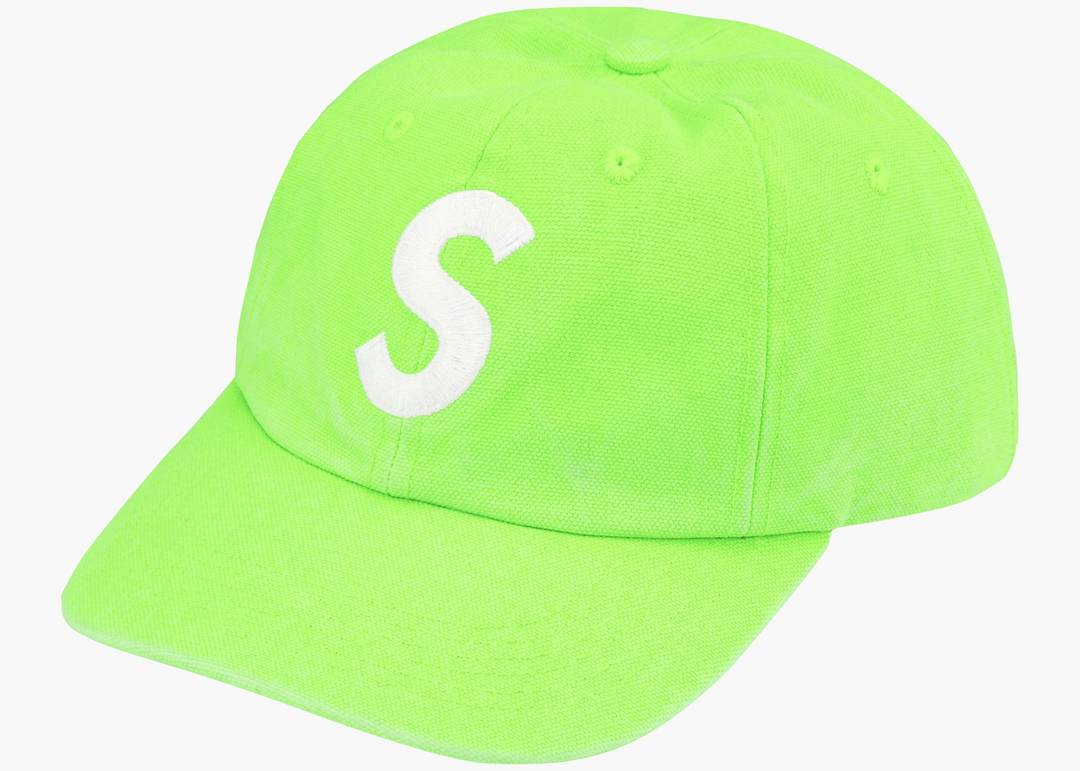 Supreme Pigment Canvas S Logo 6-Panel Lime | Hype Clothinga