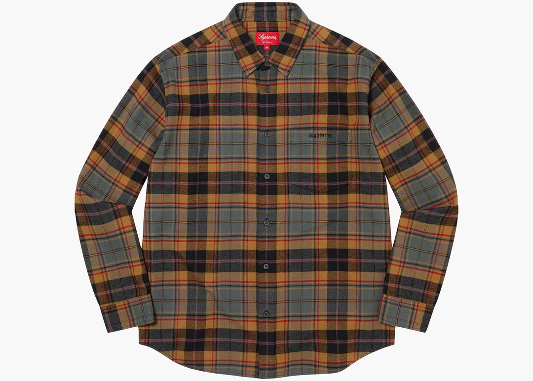 Supreme Plaid Flannel Shirt (FW22) Black | Hype Clothinga