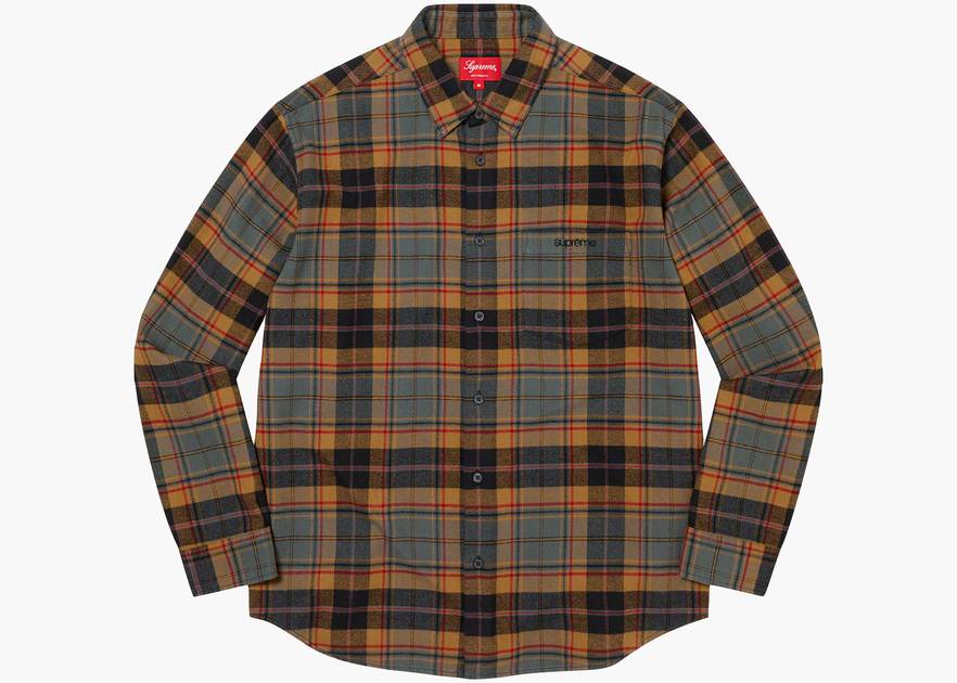 Supreme Plaid Flannel Shirt (FW22) Black | Hype Clothinga