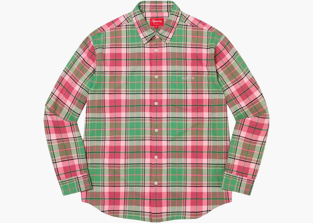 Supreme Plaid Flannel Shirt (FW22) Pink | Hype Clothinga