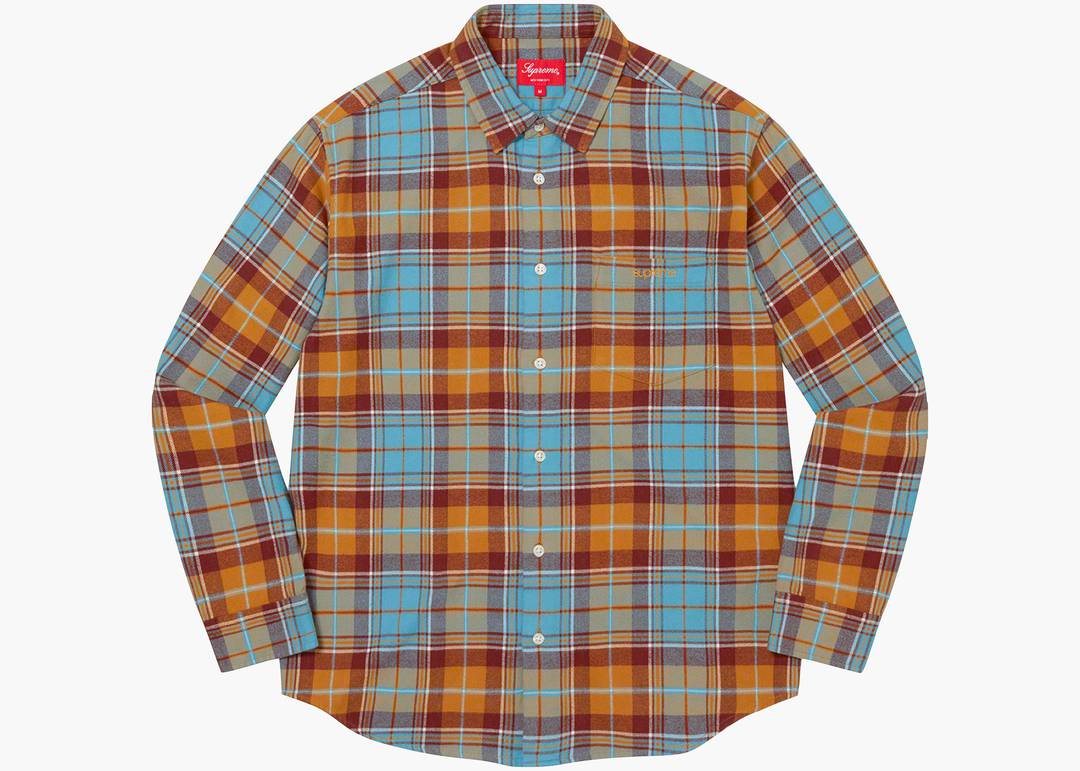 Supreme Plaid Flannel Shirt (FW22) Rust | Hype Clothinga