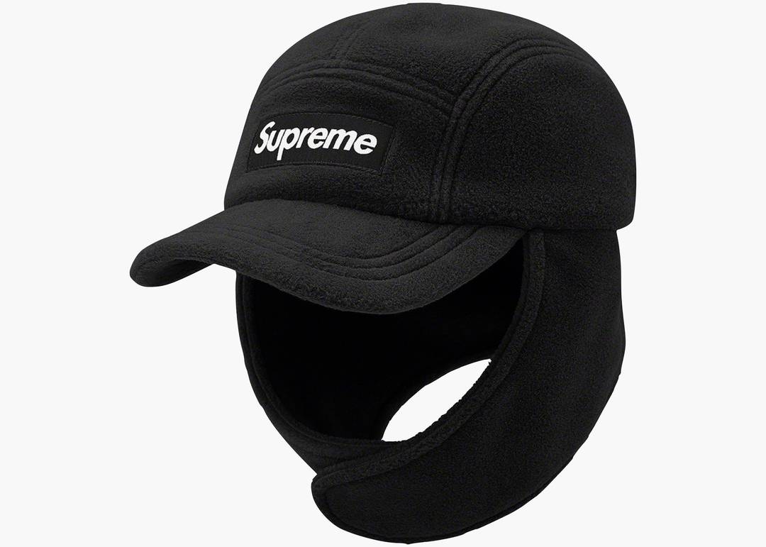 Supreme Polartec Earflap Camp Cap Black | Hype Clothinga