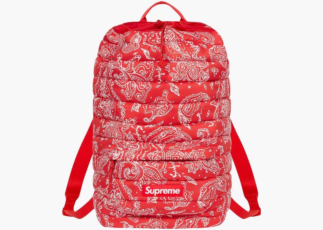 Supreme Puffer Side Bag Red Paisley