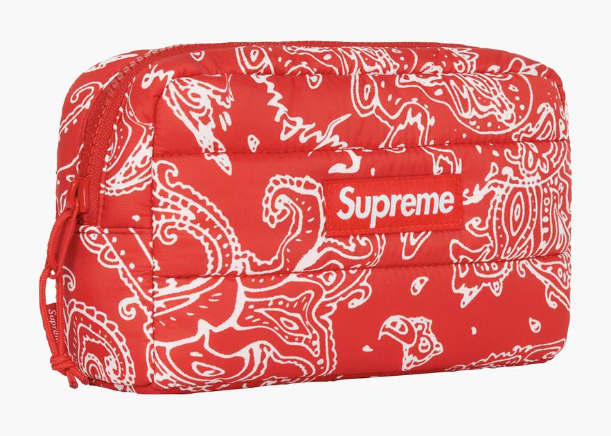 Supreme Puffer Pouch Red Paisley | Hype Clothinga