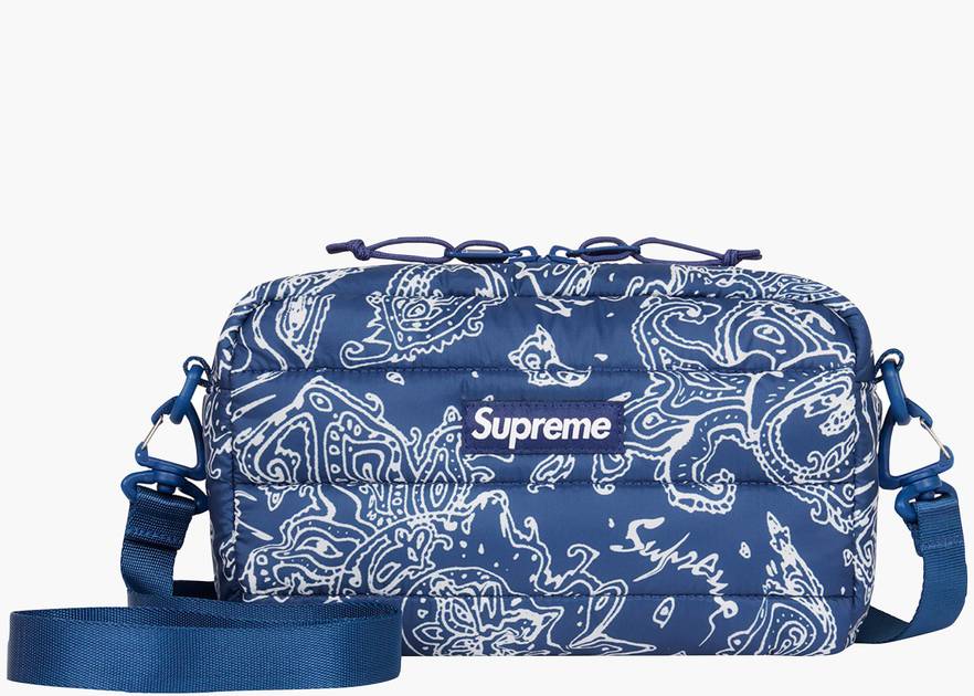 Supreme Puffer Side Bag Blue Paisley | Hype Clothinga