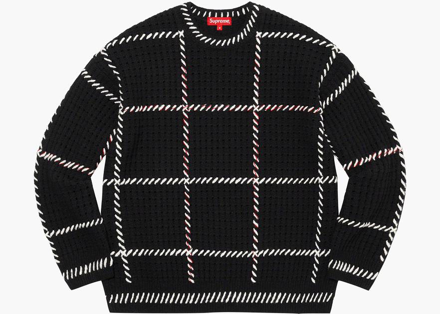 Supreme Quilt Stitch Sweater Black | Hype Clothinga