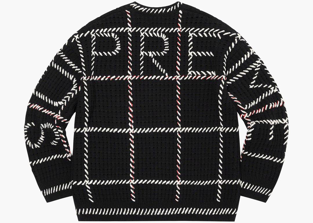 Supreme Quilt Stitch Sweater Black | Hype Clothinga