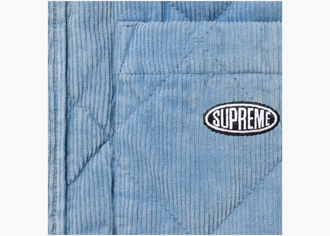 Supreme Quilted Corduroy Shirt Slate Blue | Hype Clothinga