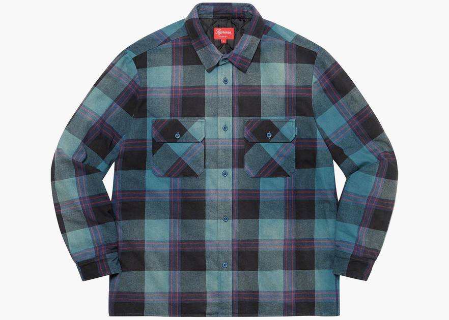 Supreme Quilted Flannel Shirt Teal