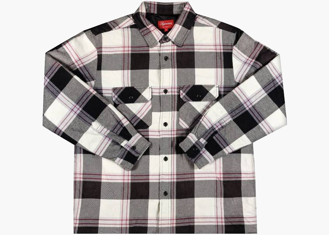 Supreme Quilted Flannel Shirt White