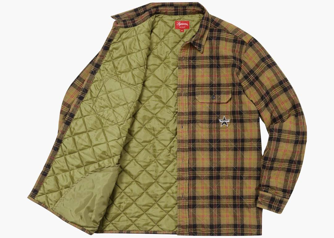 supreme Quilted Plaid Flannel Shirt オリーブ | www.fleettracktz.com