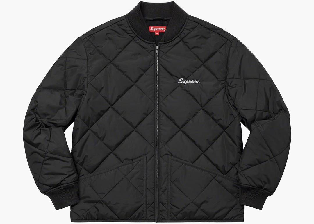 Supreme Quit Your Job Quilted Work Jacket Black | Hype Clothinga