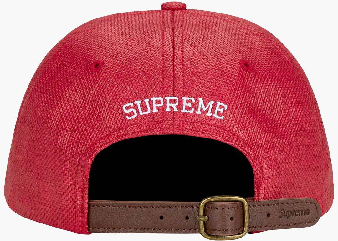 Supreme Raffia S Logo 6-Panel Red | Hype Clothinga