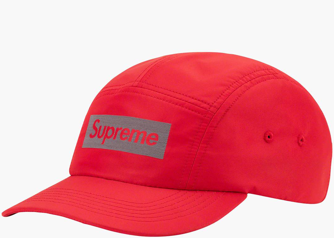 Supreme Reflective Jacquard Logo Camp Cap (FW22) Red | Hype Clothinga