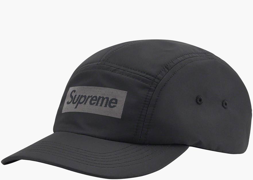 Supreme Reflective Jacquard Logo Camp Cap (FW22) Black Supreme Reflective Jacquard Logo Camp Cap (FW22) Black