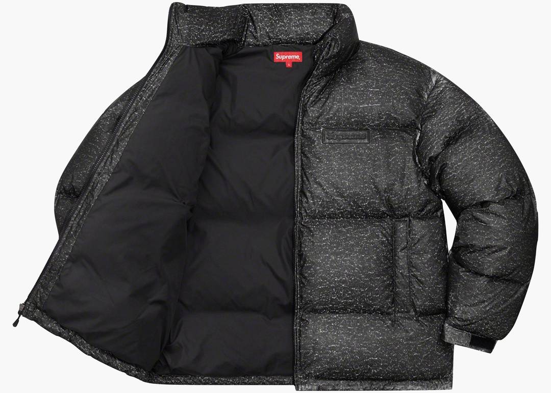 Supreme Reflective Speckled Down Jacket Black