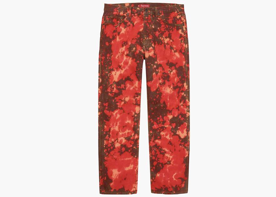 Supreme Regular Jean Bleached Red | Hype Clothinga