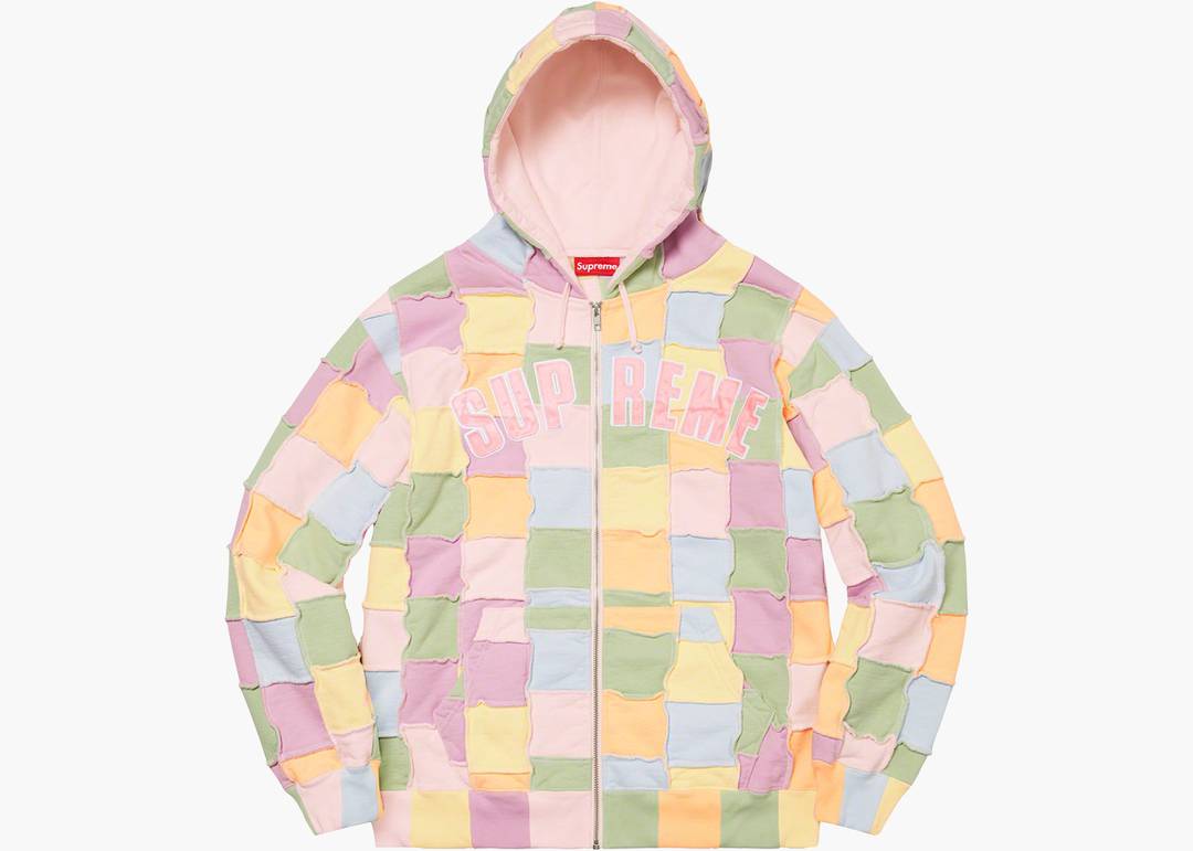 Supreme Reverse Patchwork Zip Up Hooded Sweatshirt Multicolor | Hype  Clothinga