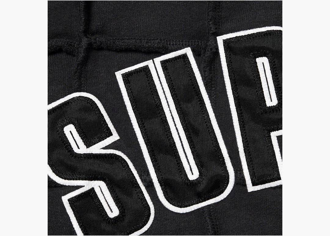 Supreme Reverse Patchwork Zip Up Hooded Sweatshirt Black | Hype