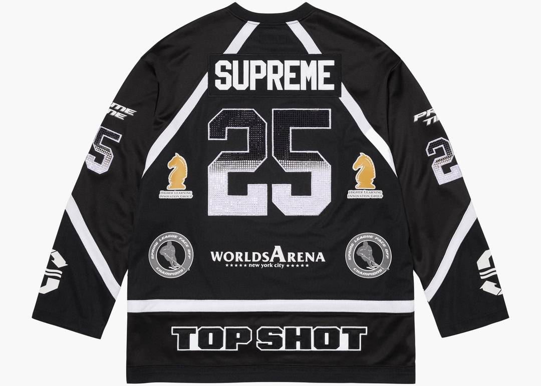 Supreme Rhinestone Hockey Jersey Black | Hype Clothinga Supreme Rhinestone Hockey Jersey Black | Hype Clothinga