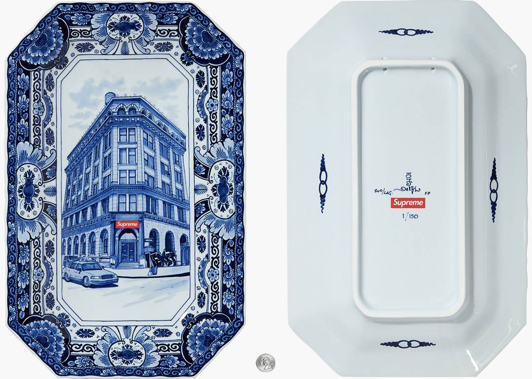 Supreme Royal Delft Hand-Painted 190 Bowery Large Plate Blue