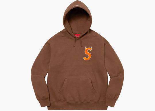 Supreme S Logo Hooded Sweatshirt (FW22) Brown | Hype Clothinga