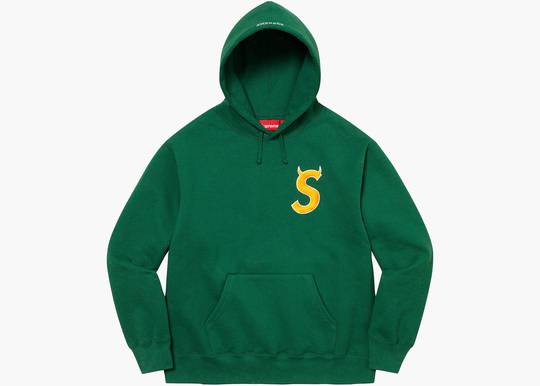 Supreme S Logo Hooded Sweatshirt (FW22) Dark Green | Hype Clothinga