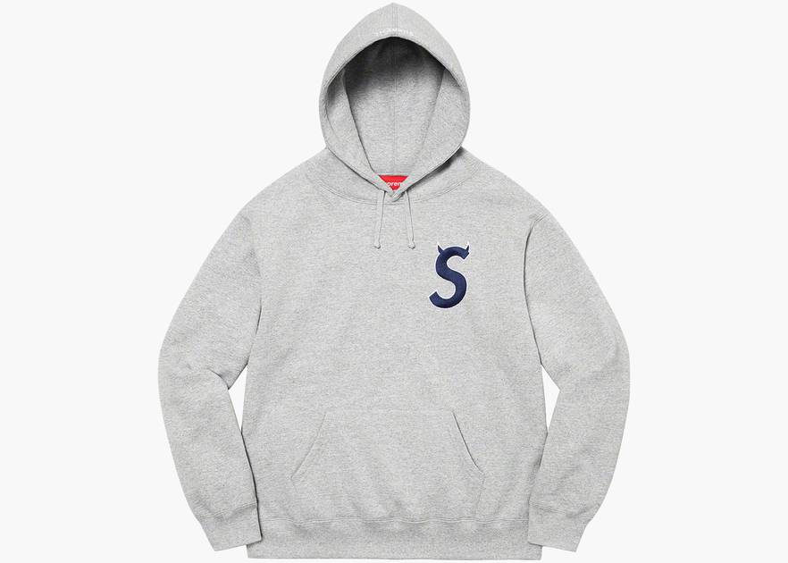 Supreme S Logo Hooded Sweatshirt (FW22) Heather Grey | Hype Clothinga