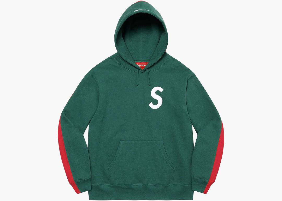 Supreme S Logo Split Hooded Sweatshirt Dark Green | Hype Clothinga