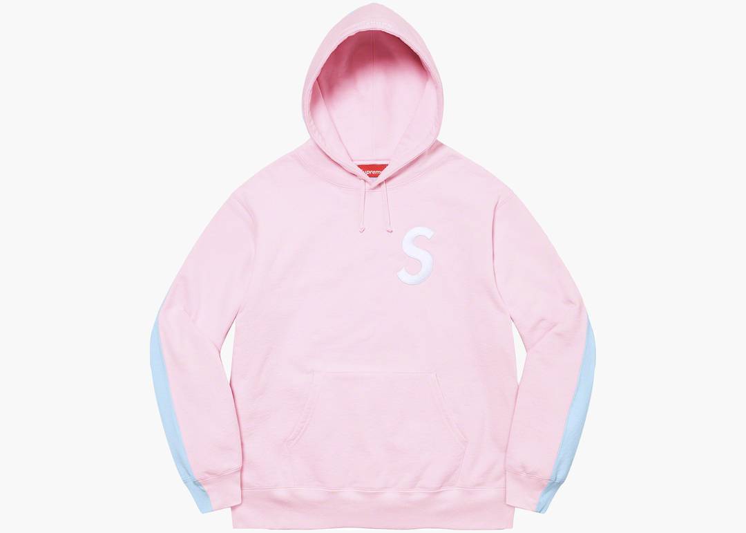 Supreme S Logo Split Hooded Sweatshirt Light Pink | Hype Clothinga