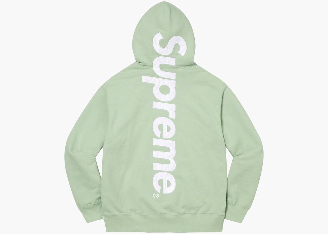 Supreme Satin Appliqué Hooded Sweatshirt Mint   Hype Clothinga