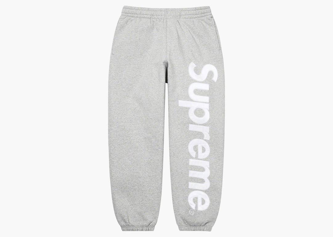 Supreme Satin Applique Sweatpant M grey-