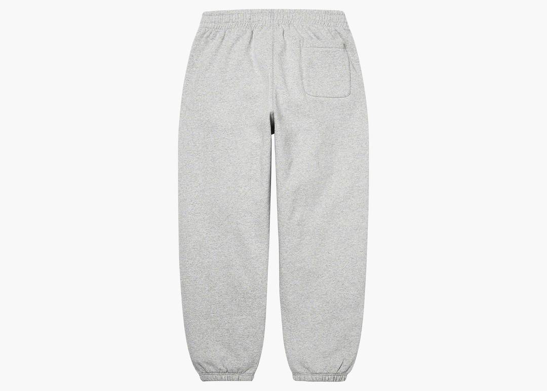 Supreme Satin Appliqué Sweatpant Heather Grey | Hype Clothinga