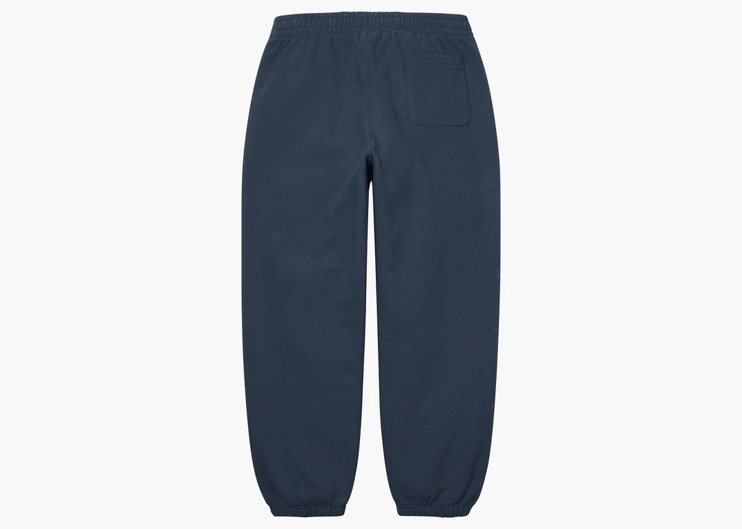 Supreme Satin Appliqué Sweatpant Navy | Hype Clothinga