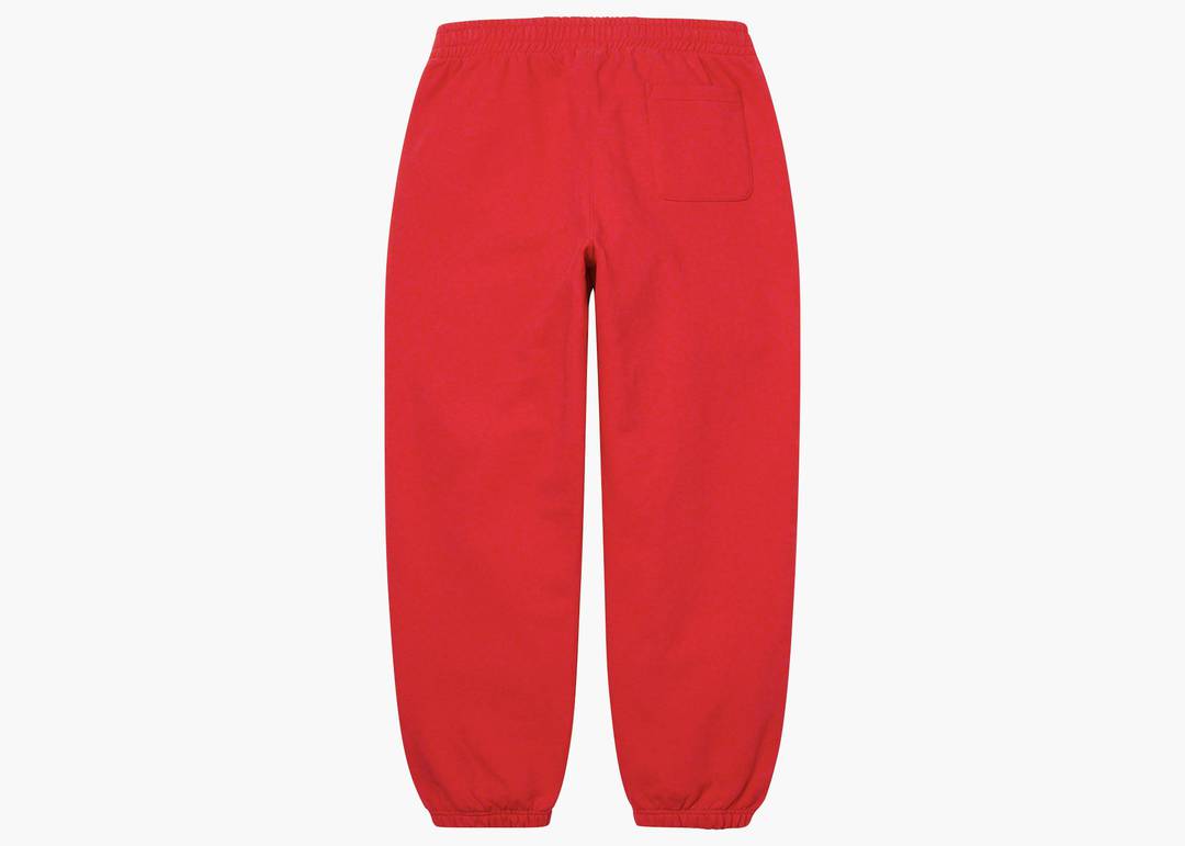 Supreme Satin Appliqué Sweatpant Red | Hype Clothinga