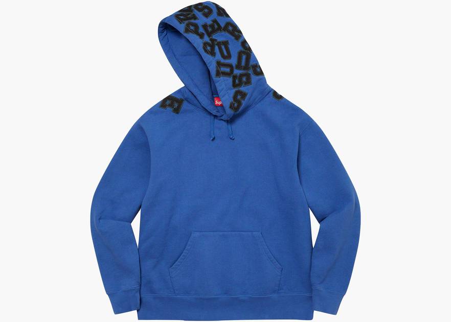 Supreme Scattered Appliqué Hooded Sweatshirt Washed Royal | Hype Clothinga