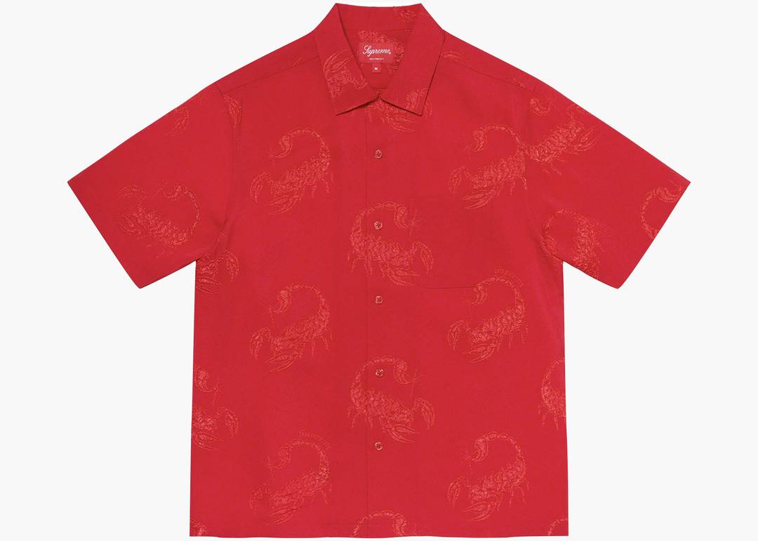 Supreme Scorpion Jacquard S/S Shirt Red