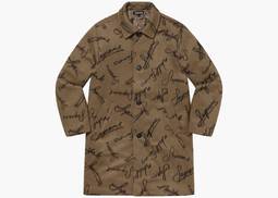 Supreme Script Logos Wool Overcoat Tan