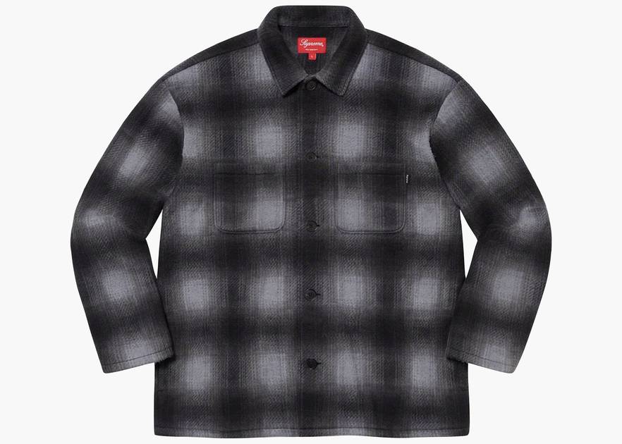 Supreme Shadow Plaid Fleece Shirt Black