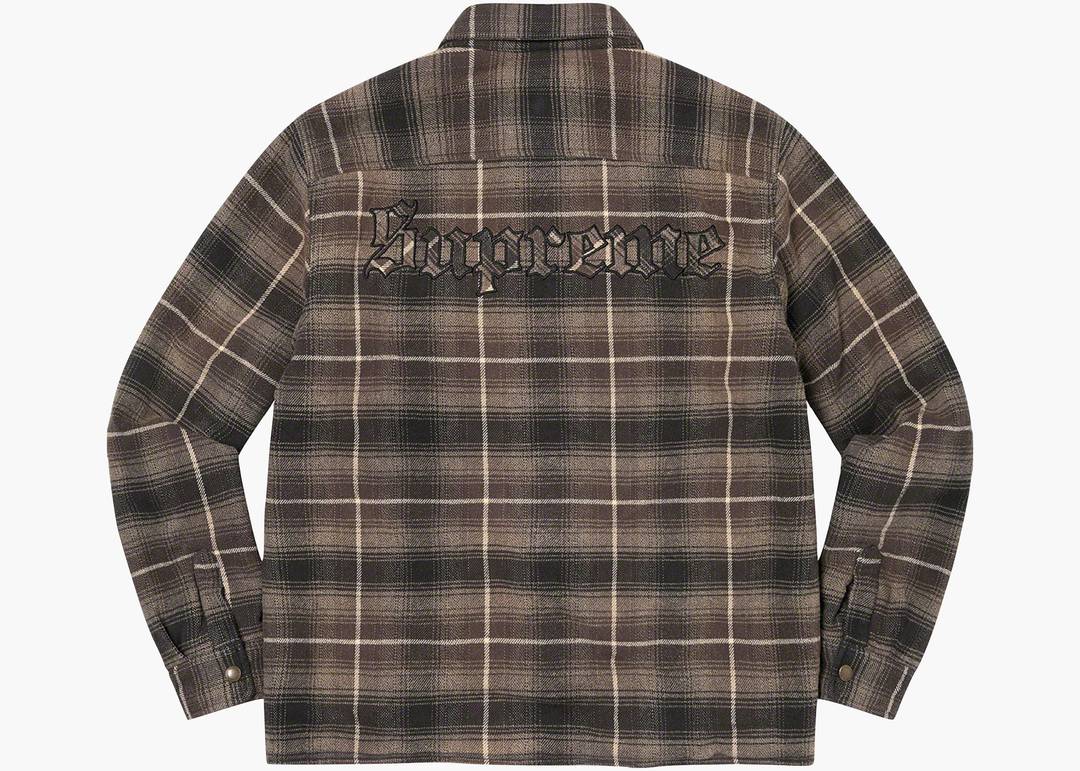 通販セールSupreme Shearling Lined Flannel Shirt 黒 トップス