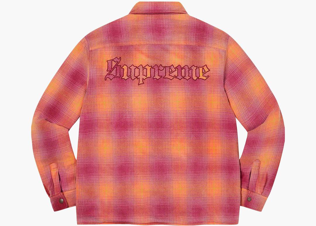 Supreme Shearling Lined Flannel Shirt Orange | Hype Clothinga