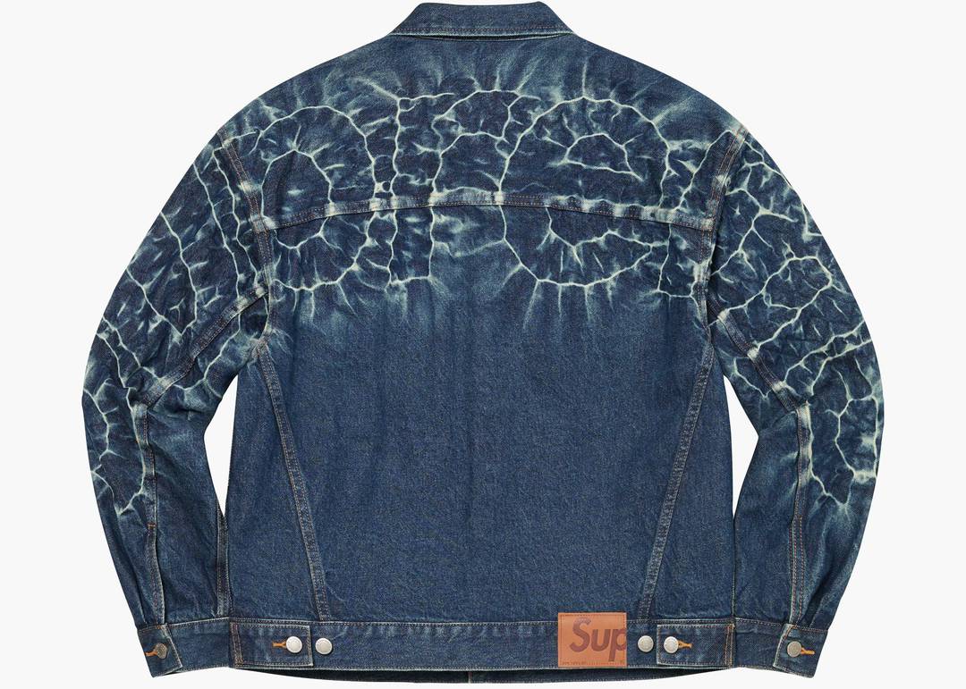 Supreme Shibori Denim Trucker Jacket Rigid Indigo | Hype Clothinga