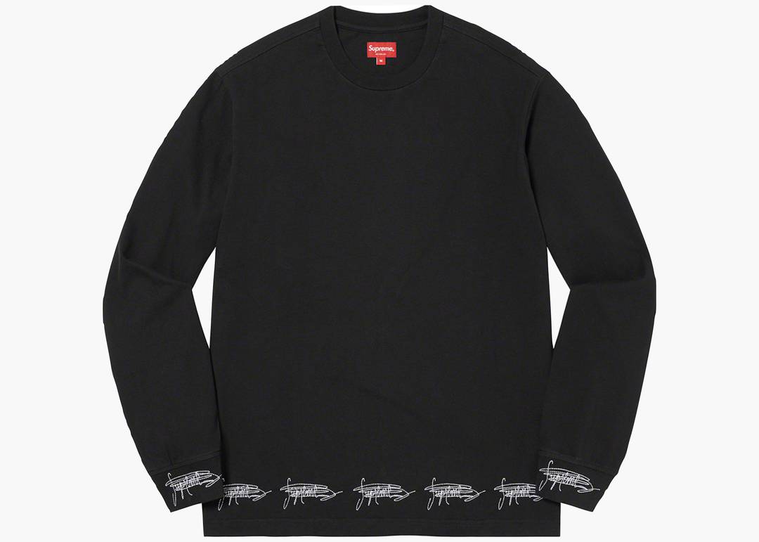 Supreme Signature L/S Top Black | Hype Clothinga