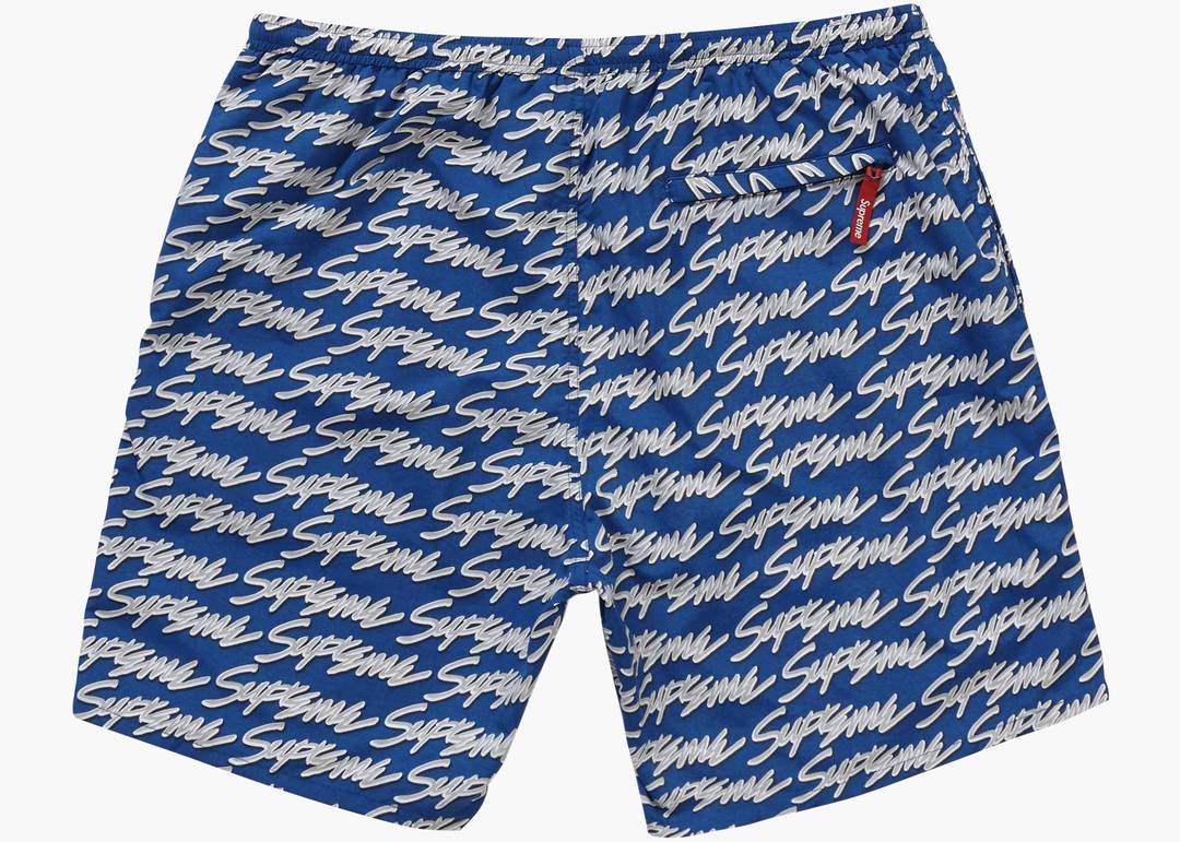 Supreme Signature Script Logo Water Short Royal Hype Clothinga Supreme Signature Script Logo Water Short Royal Hype Clothinga