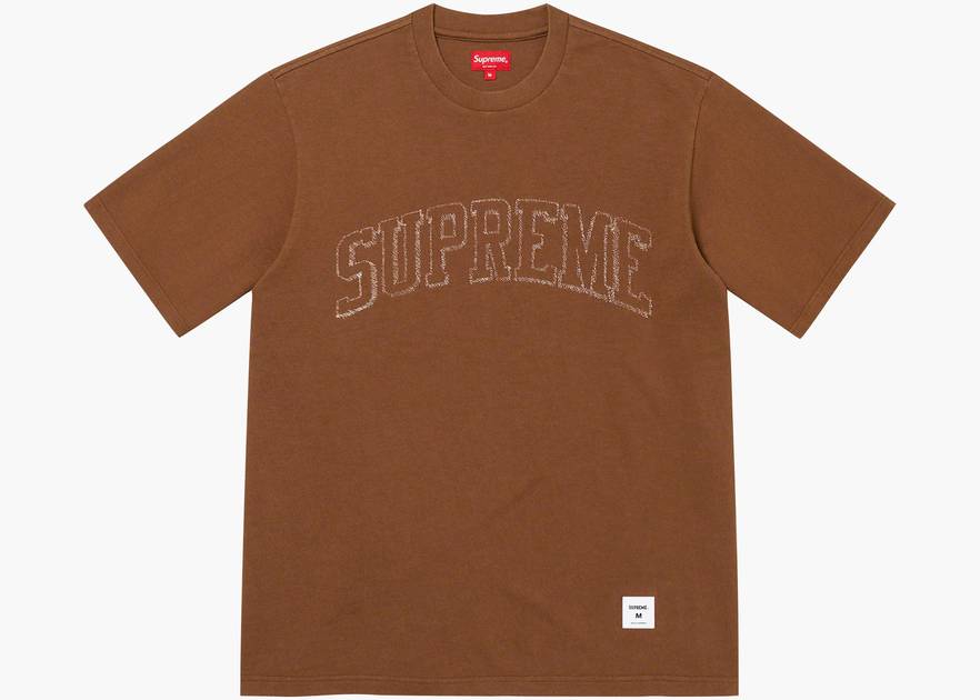 Supreme Sketch Embroidered S/S Top Brown | Hype Clothinga