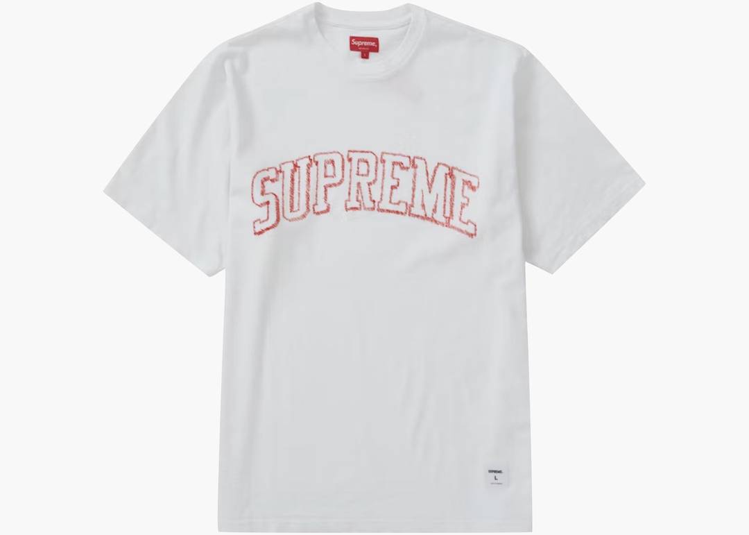 Supreme Sketch Embroidered S/S Top White | Hype Clothinga